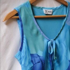 Vintage K Petite Blue Floral Mini Dress